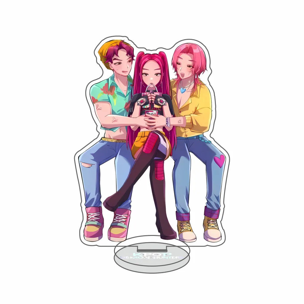 Anime Kpop Demon Hunters Huntrix Saja Boys Acrylic Stand keychains Rumi Zoey Mira Sold My Soul Decorations cosplay Fans Gifts