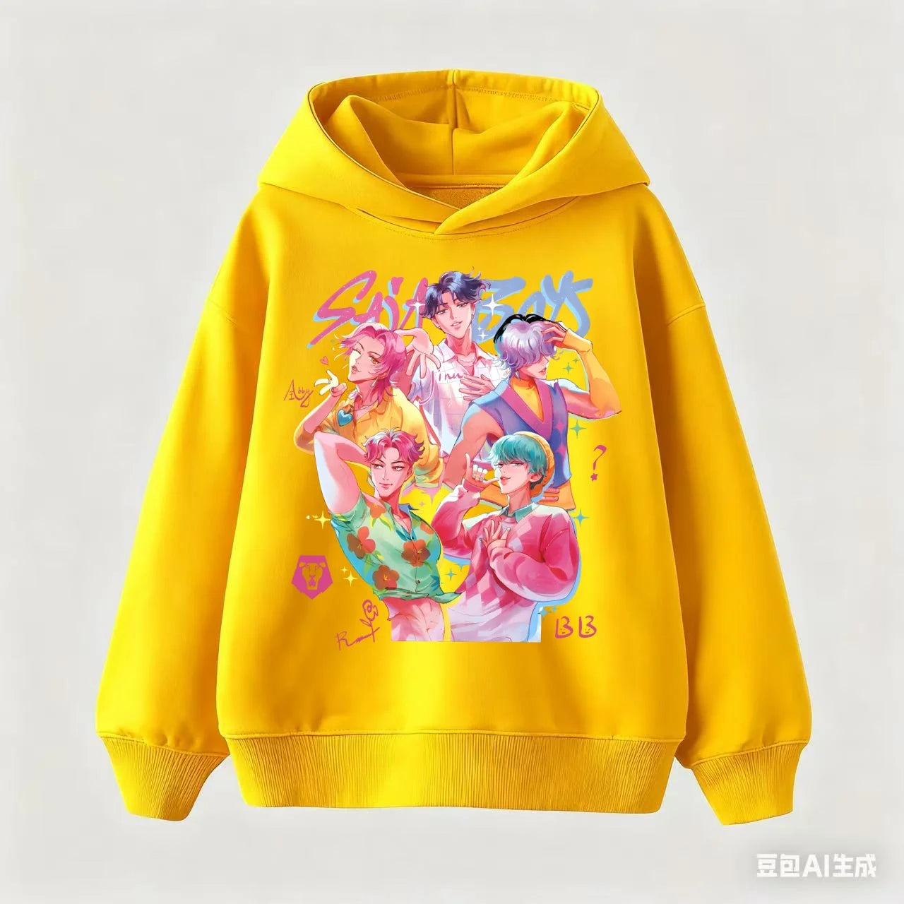 2025 KPop Demon Hunter Cartoon Girls Boy Hooded Sweatshirt Warm Children's Korean Wave Fashion Casual Tops Casual Girls Clothing