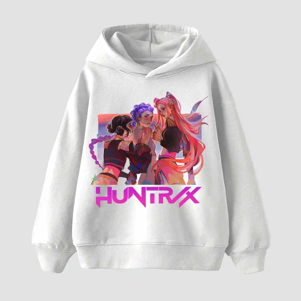 2025 New KPop Demon Hunters Kids Hoodie Kawaii Cartoon Printed Zippered Hoodie Coat Boys Autumn Jacket Baby Girl Winter Clothes
