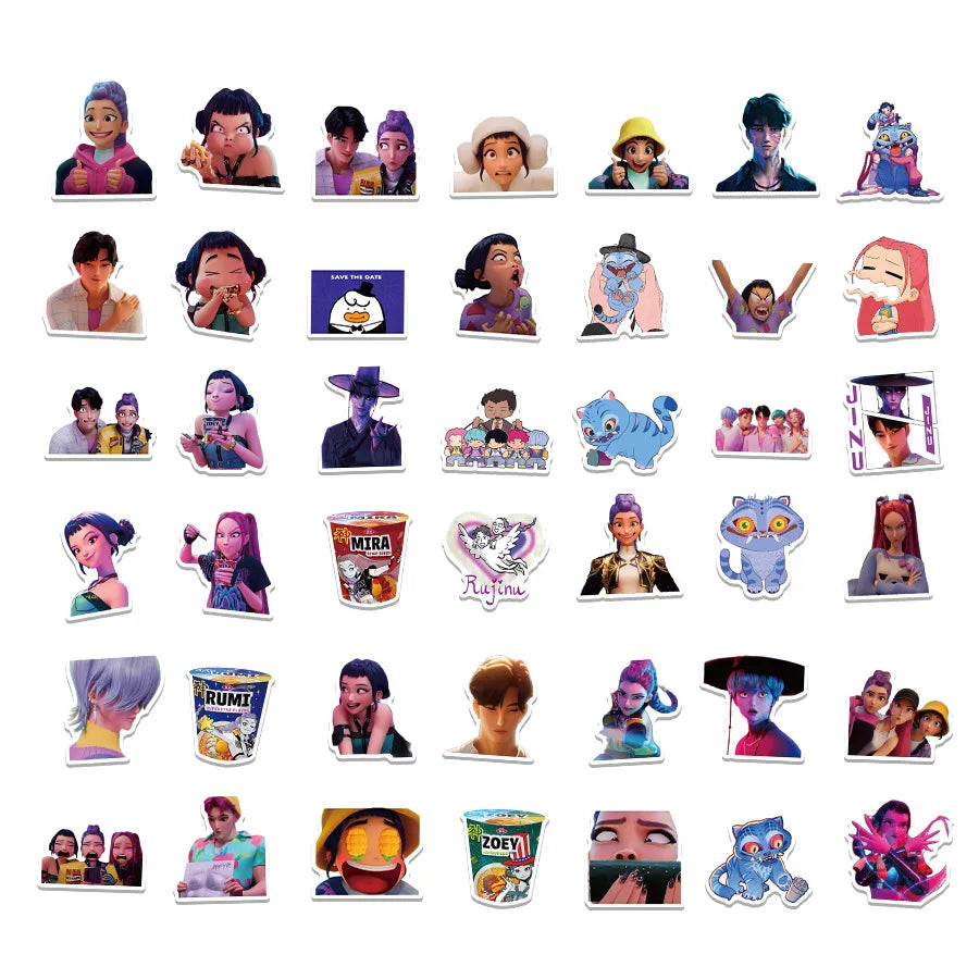 10/30/60PCS Animated Movies Kpop Demon Hunters Cartoon Sticker DIY Decoration Waterproof Skateboard Notebook Graffiti Toy