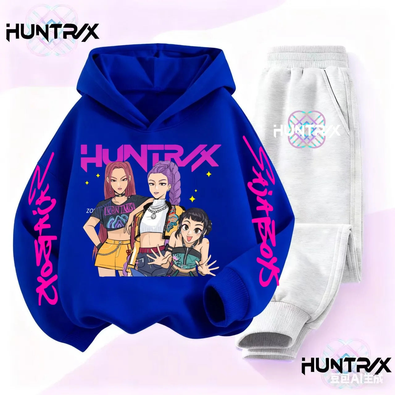 3-14Y Kpop Demon Hunters Hoodie Set Boys Girls Kids Autumn Sportswear Daily Clothes 2025