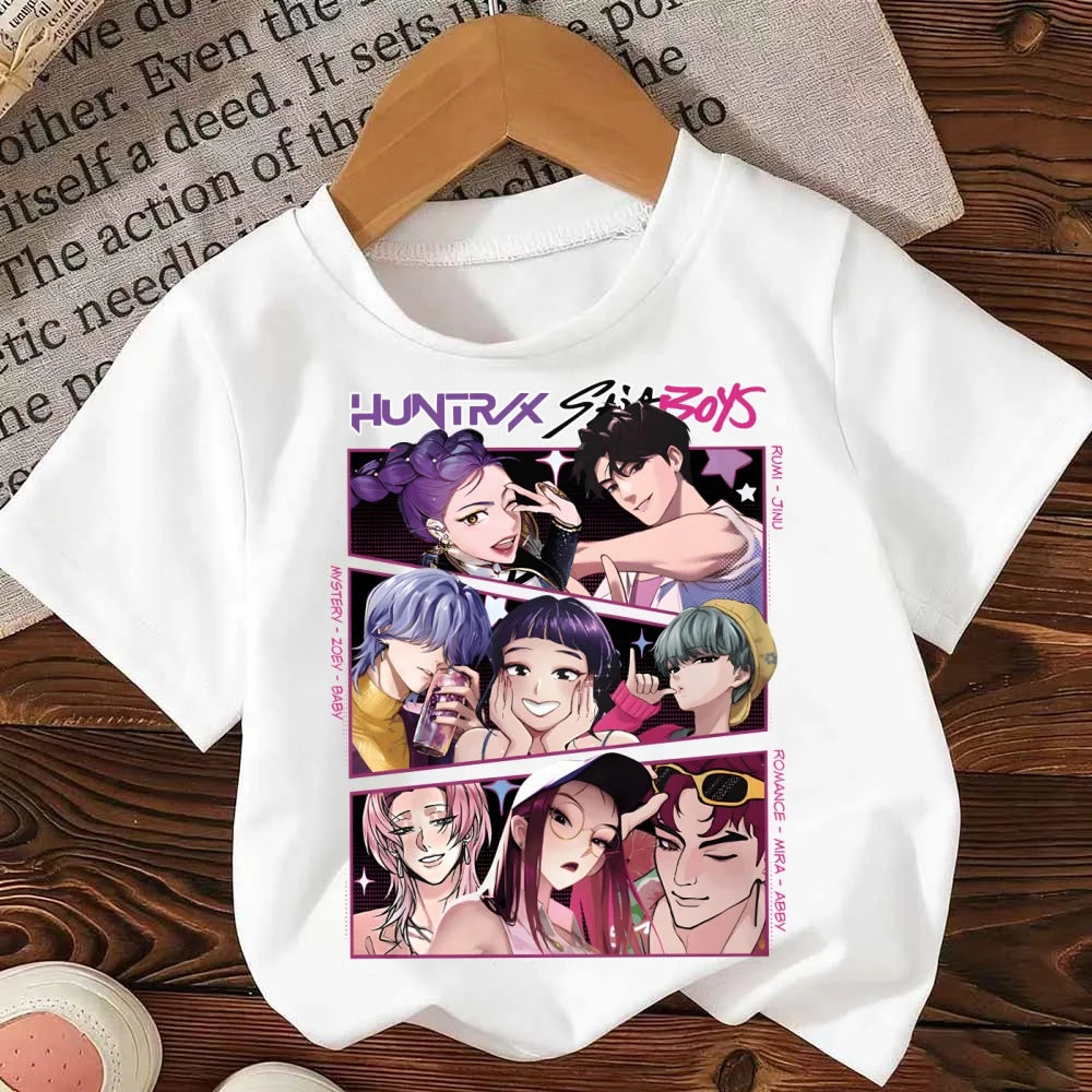 2025 Movie KPop Demon Hunters T-shirts Summer Short Sleeve Female Tee O-neck Cotton Fashion Casual Loose Unisex Streetwear