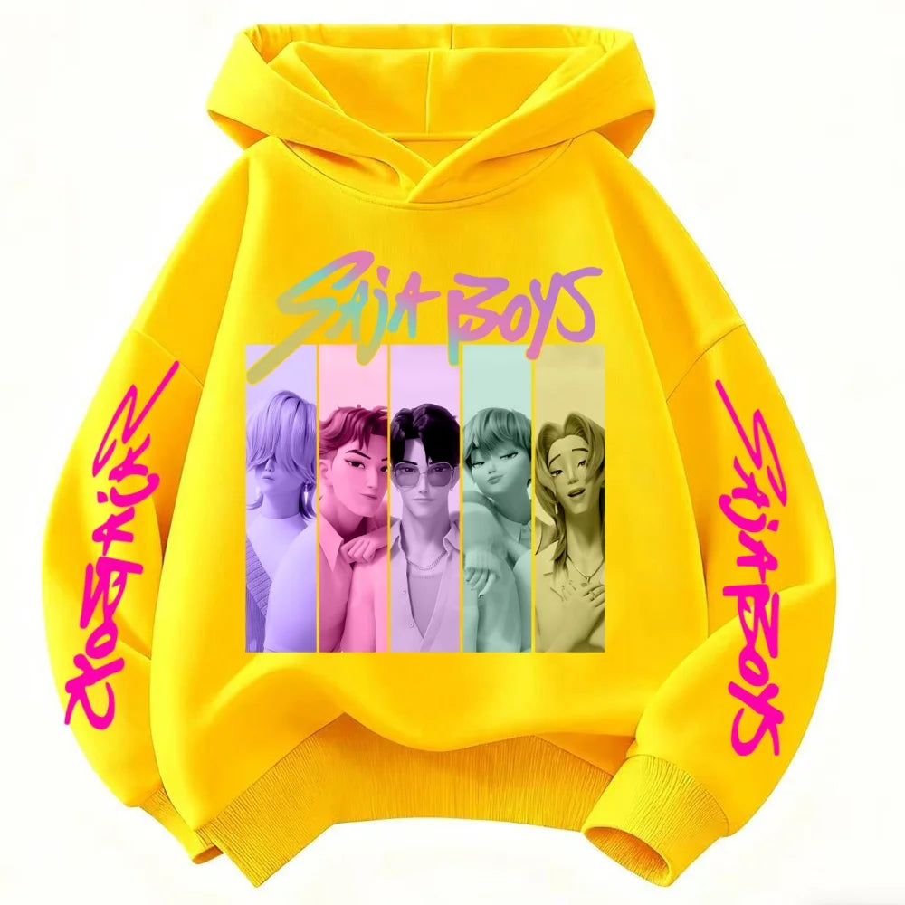 Cuddly Soft K-POP: Demon Hunters Hoodie for Kids - Playful Cartoon Pullover, Ultra-Comfy & Trendy for Everyday Fun