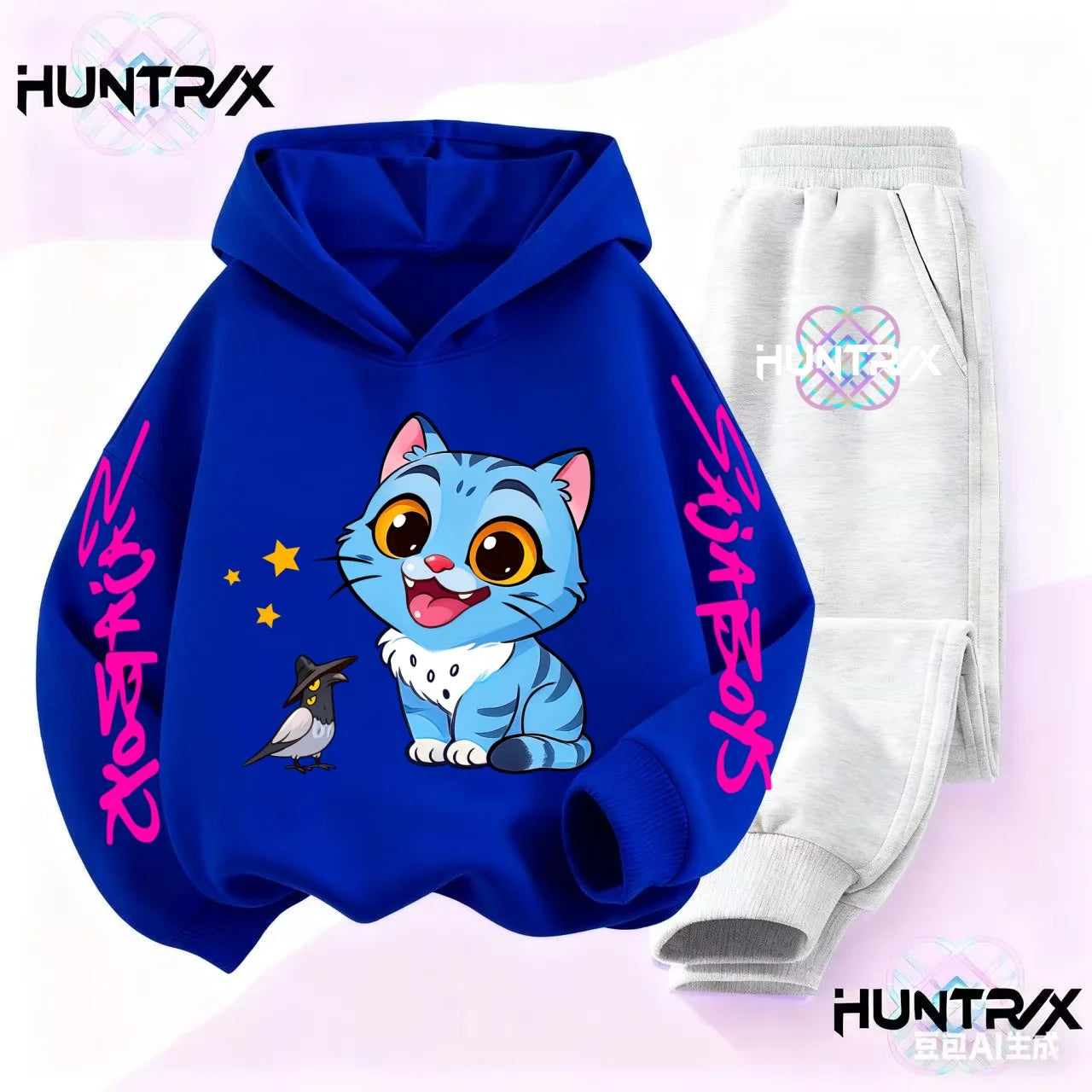 Kids Autumn Kpop Demon Hunters Hoodie Set 3-14Y Boys Girls Sportswear Active Clothes
