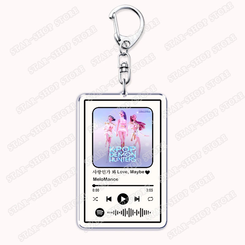Hot Kpop Cartoon Demon Keychains for Women Accessories Bag Huntrix Saja Boys Rumi Zoey Jinu Mira Music Keying Jewelry Fans Gifts