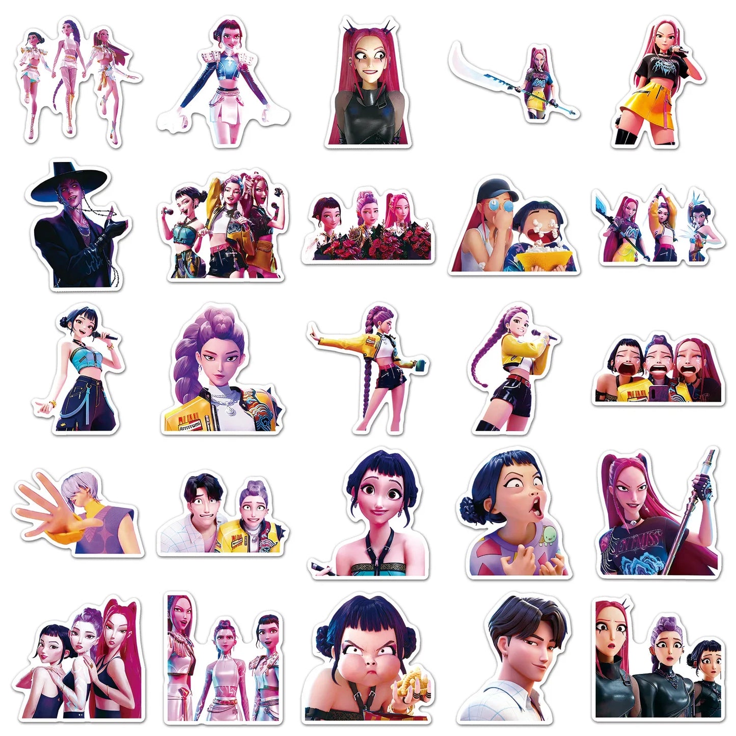 2026 Kawaii Anime Kpop Demon Hunter Stickers Cartoon Sealing Decals Waterproof DIY Scrapbooking Stationery Cute Sticker Gifts