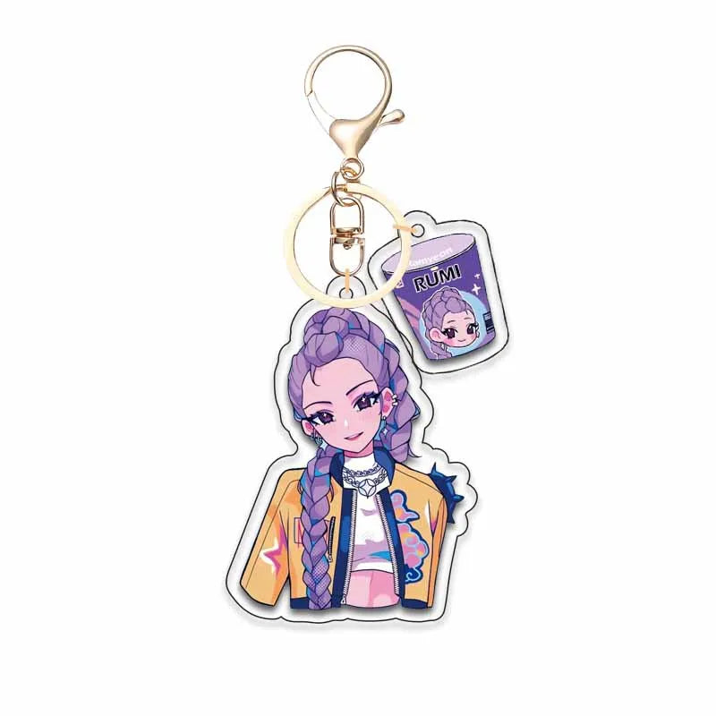 KPop Demon Hunters Kawaii Saja Boys Superstar Zoe Rumi Mira Acrylic Keychain Unters HUNTR/X Baby Keyring Huntr-X Bag Pendant
