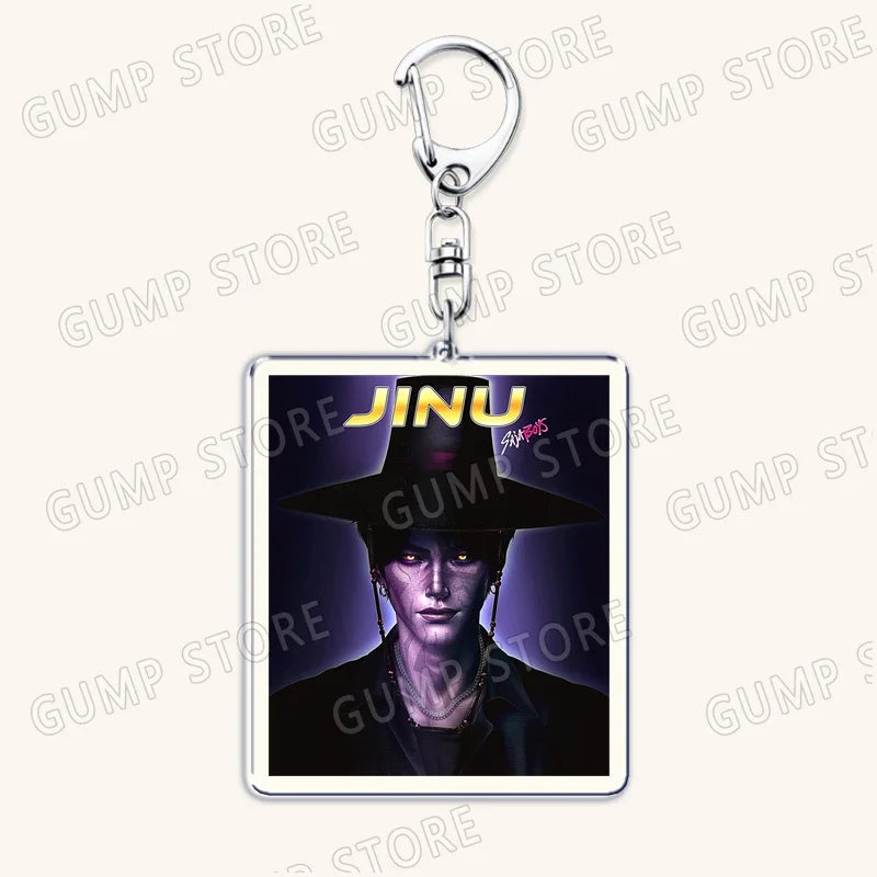 Popular Kpop TV Demon Hunters Huntrix Saja Boys Keychains for Accessories Bag Rumi Zoey Jinu Keyring Jewelry Fans Friends Gifts