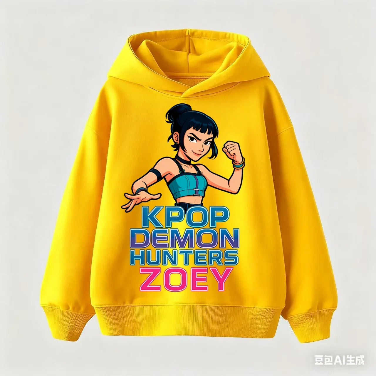 2025 KPop Demon Hunter Cartoon Girls Boy Hooded Sweatshirt Warm Children's Korean Wave Fashion Casual Tops Casual Girls Clothing
