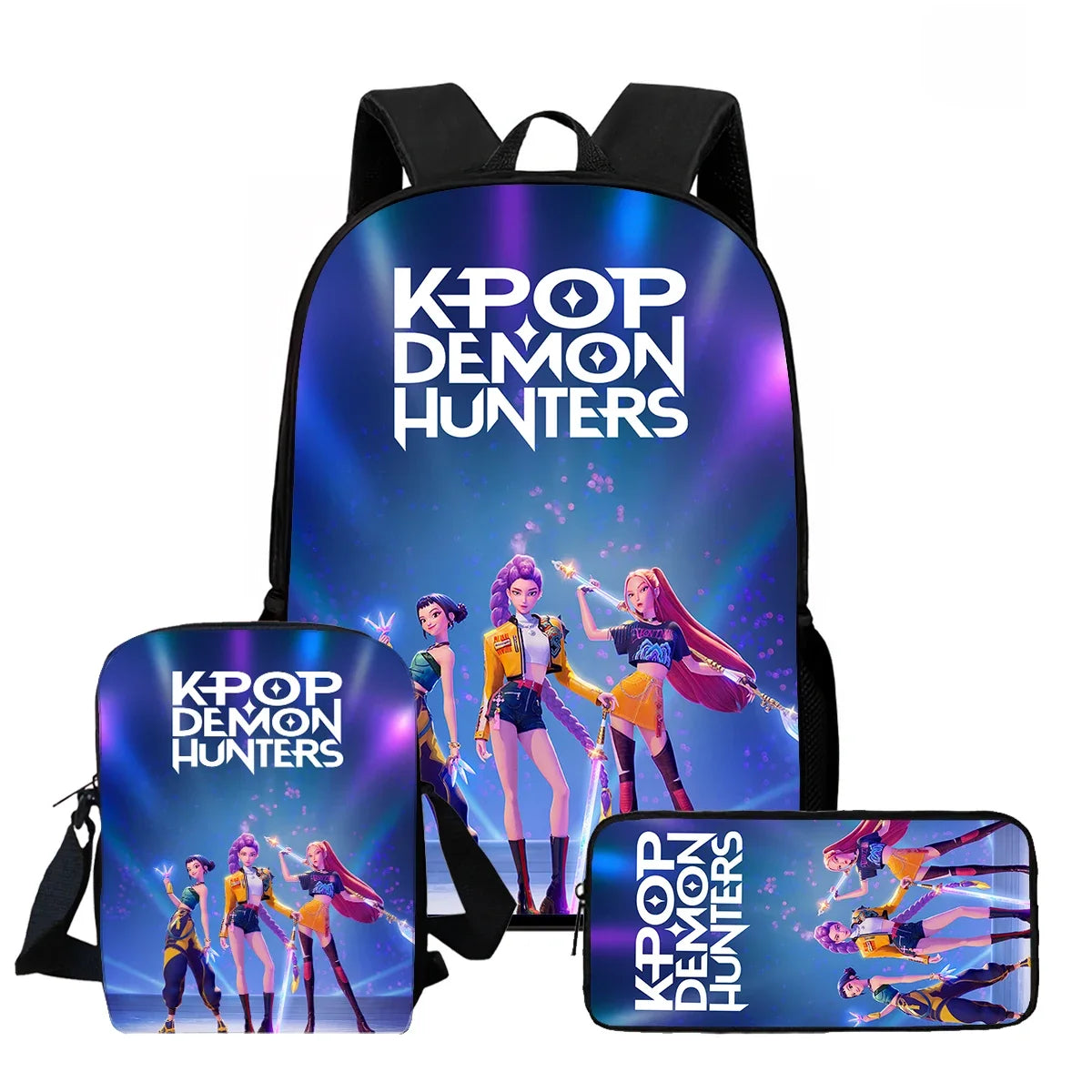 Cartoon KPop Demon Hunters Child School Backpack With Shoulder Bag Pencil Bag For Kindergarten,Light Weight Child Bags