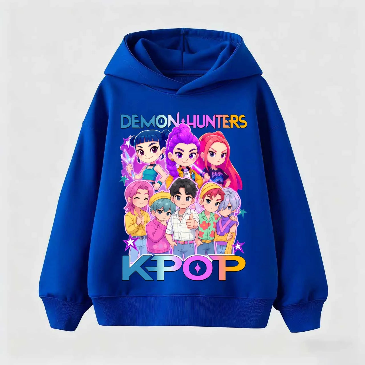 Fashion KPop Demon Hunter Rumi Derpy Cartoon Girls Boy Hooded Sweatshirt Warm Children's Korean Wave Casual Tops CasuOutfits Gif
