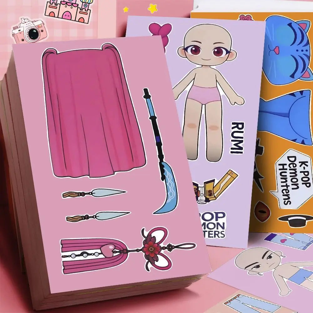 10/20/30 Sheets KPop Demon Hunters Stickers DIY Dress Up Puzzle Stickers Kids Make Your Own Game Children Jigsaw Education Toy