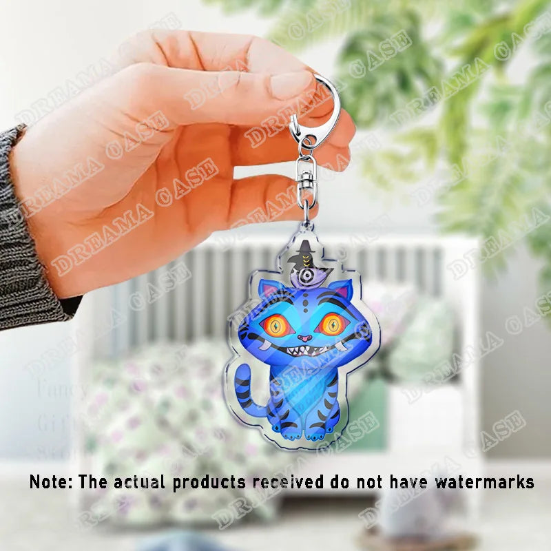 Cartoon Huntrix Saja Boys Derpy Tiger Acrylic Keychains Ring Double-Sided Key Chain Jewelry K-Pop Demon Hunters Fan Love Gifts