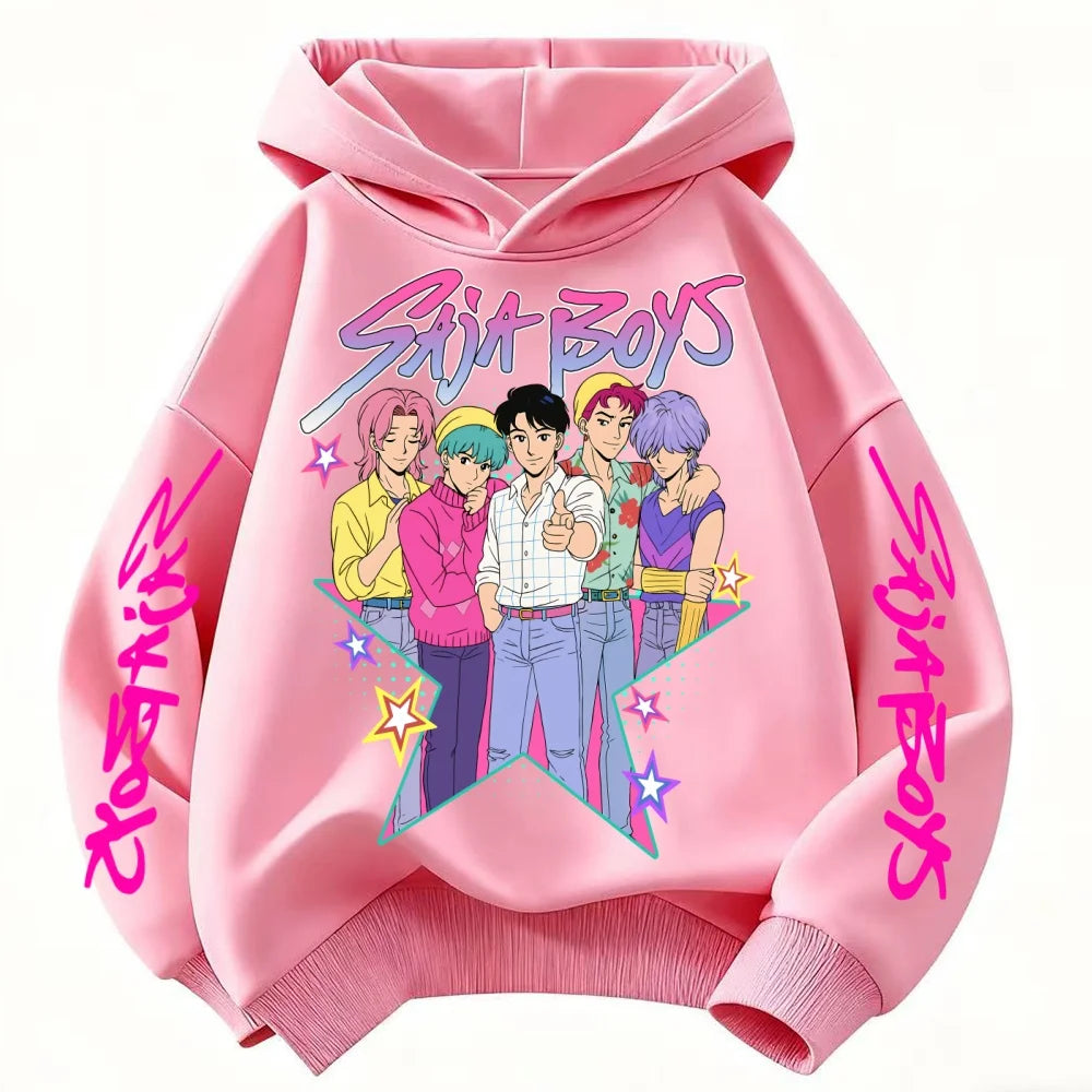 KPop Devil Hunter Printed Children's Cartoon Fashion Autumn Casual Warm Coat Hoodie