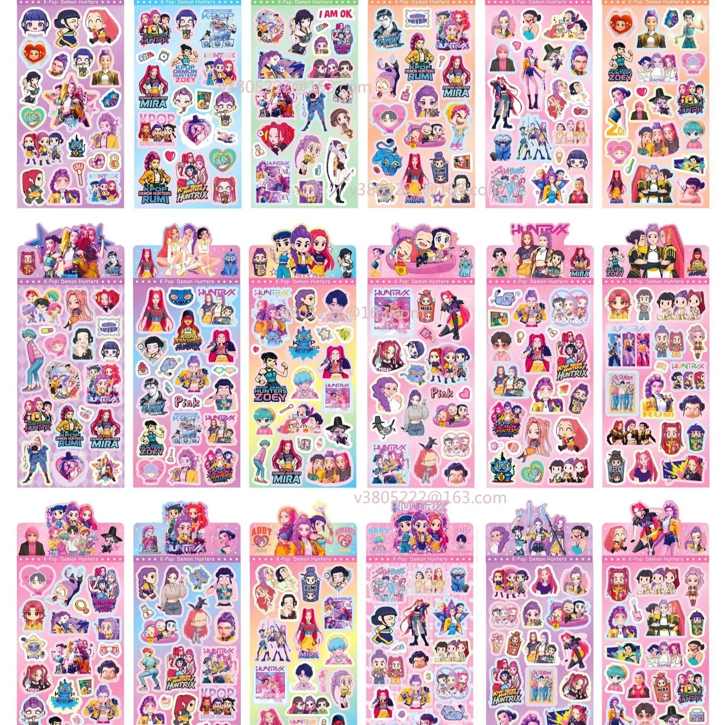 New K-PoP Demon Hunters Guka Devil Men's Group Anime Laser Cut Sticker for Office Stationery And School Supplies Decoration