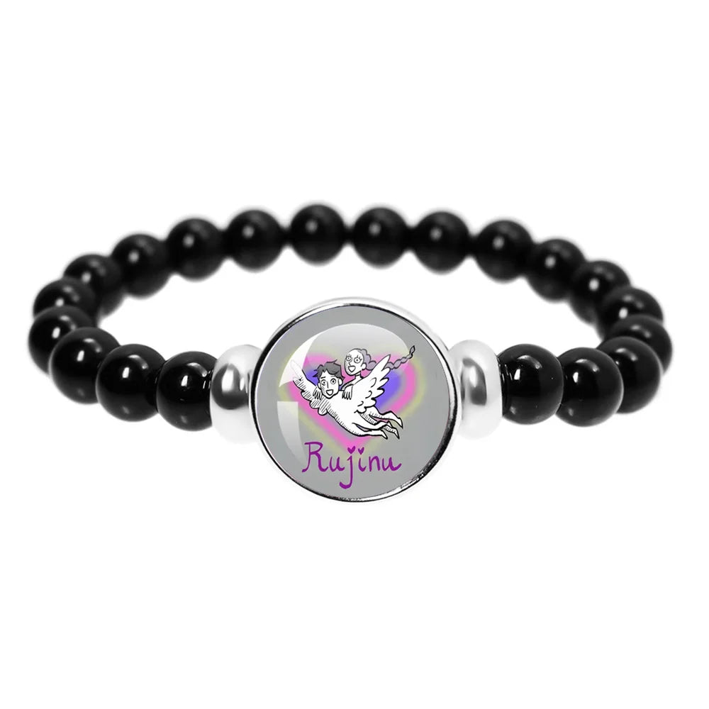 K-Pop Demon Hunters Handmade Glass Bead Bracelet Huntr-x Rumi Zoey Mira Bangles Unisex Jewelry Accessories Fans Gift