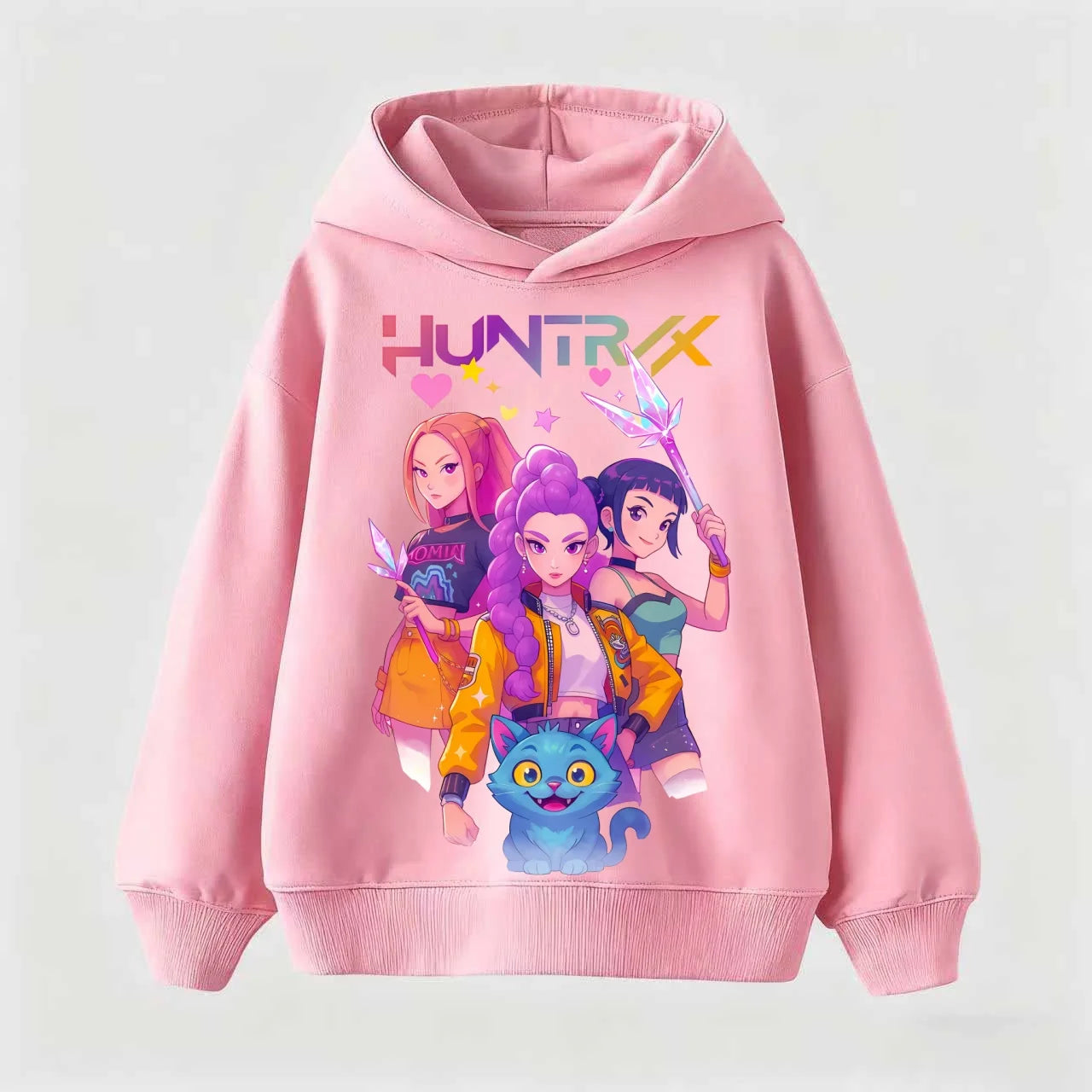 Korean KPop Demon Hunter Rumi Derpy Cartoon Girls Boy Hooded Sweatshirt Warm Children's Wave Fashion Casual Tops Casual Clos Gif