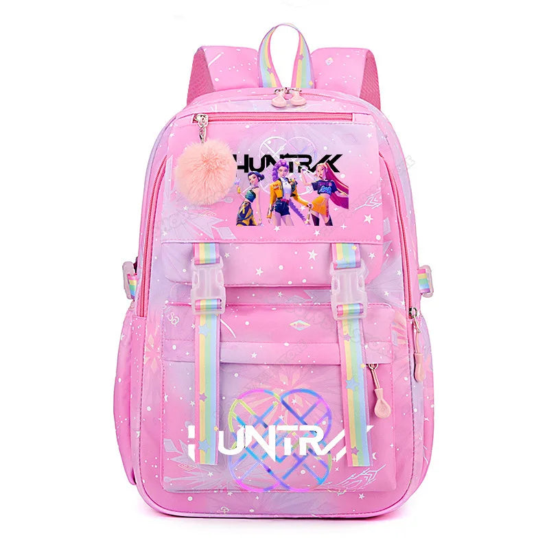 Anime KPop Demon Hunters Backpack Fashion High-capacity Backpack with Cartoon Character Graphics Rucksack Children Birthday Gift