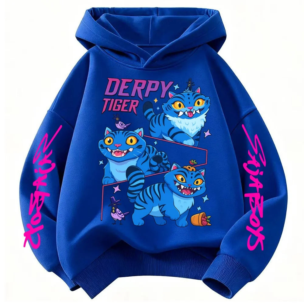 Kpop Demon Hunter Hoodies Girls Kawaii Letter A-Z Sweatshirt Tops Children Autumn Winter Long Sleeves Pullover Kids Clothes Gift