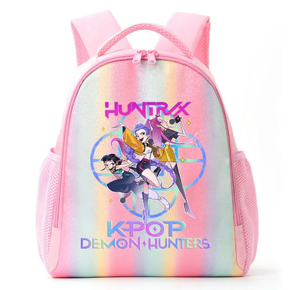 For K-Pop Demon Hunters Student Rainbow Backpack Anime Accessories HUNTR/X Rumi Mira Zoey Schoolbag Children's Birthday Gifts