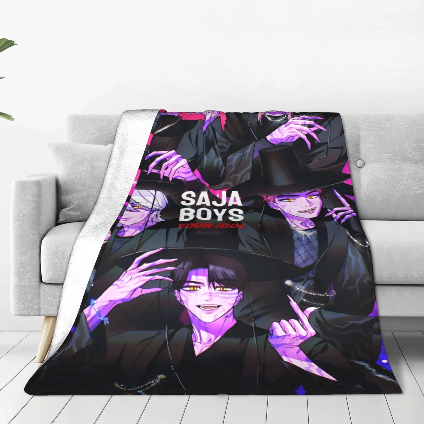 KPop Demon Hunters Anime Flannel Blankets Winter  Soft Bedding Throws for Kids Outdoor Graphic Bedspread Sofa Bed Cover
