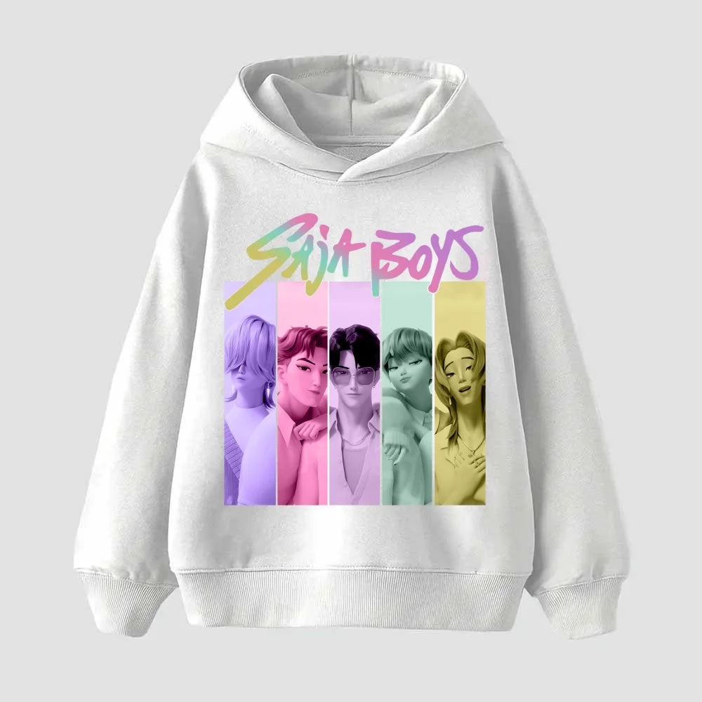 Casual Movie Unisex Hoodies Kid Hoodie Manga Kids Kpop Demon Hunters Children's Sweatshirt Cute Tiger Hoody for Boys Girls