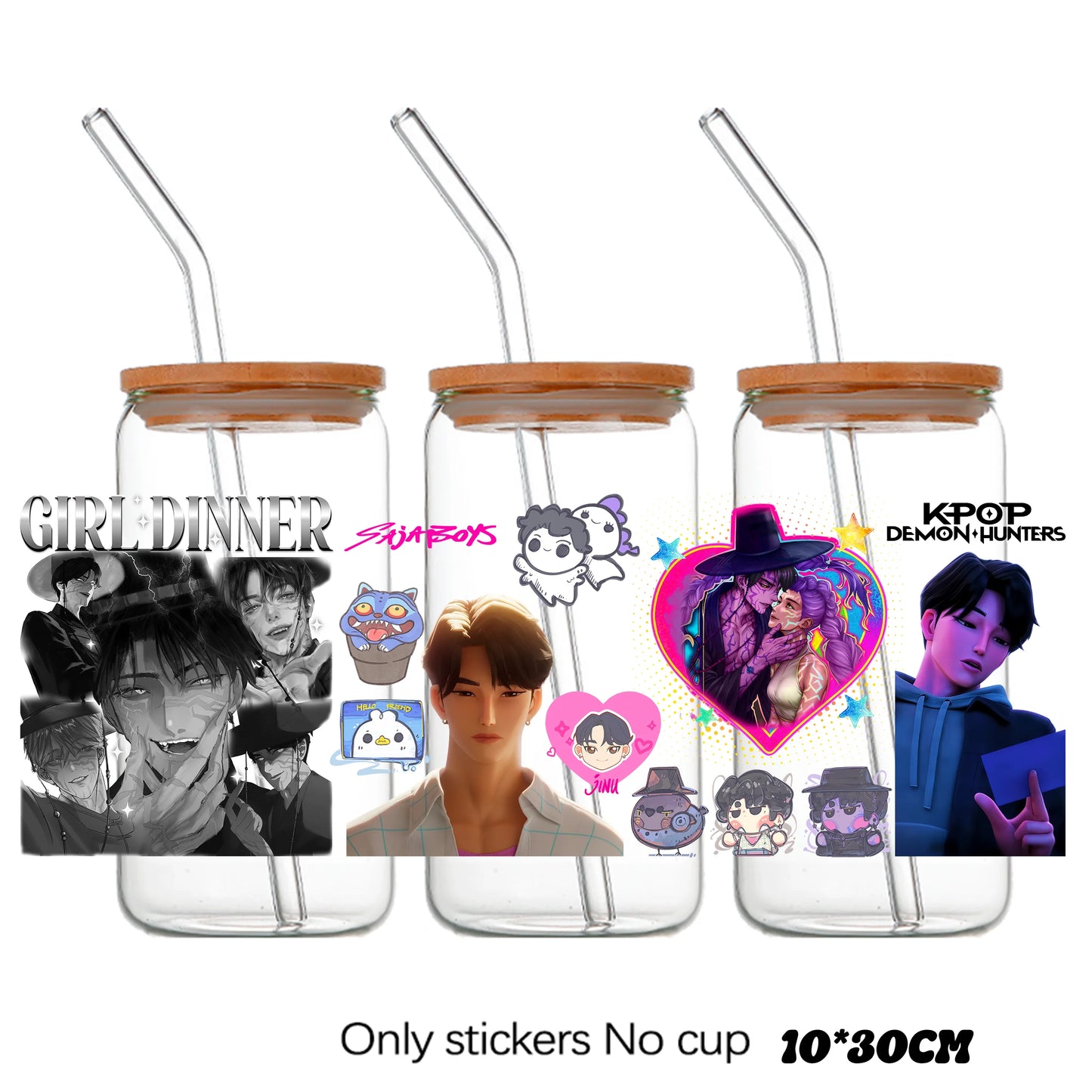 k-pop Demon Hunters wrapping Transfer cups HUNTRX Decal Rumi kpop saja boys Uvdtf Bottle k pop Stickers Uv Dtf Car Huntrix Wraps