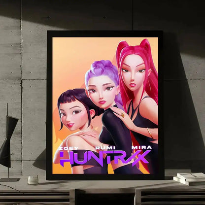 Movie KPop Demon Hunters Poster Gallery Prints Self Adhesive Home Decor Decoration Wall Decals Living Room Sticker