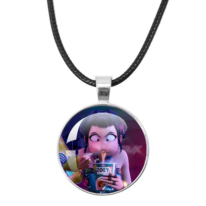 KPop Demon Hunters Leather Rope Necklace Huntr-x Rumi Zoey Mira Pendant Necklace Jewelry Accessories Cosplay Props Fans Gifts