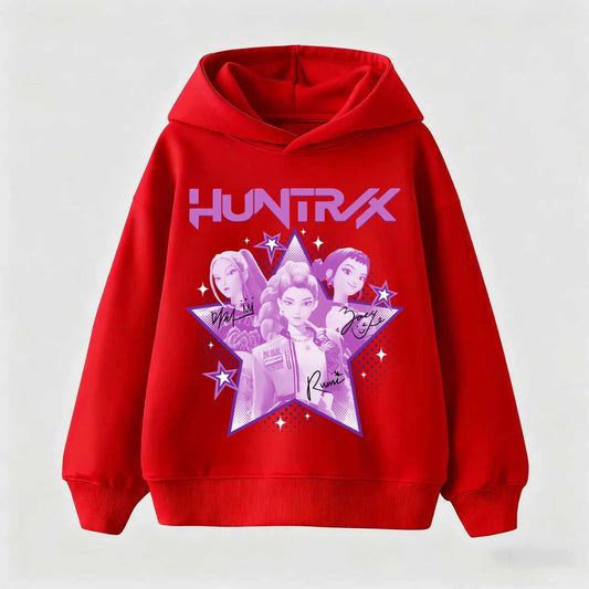 K-pop Demon Hunters Hoodies Girl Thin Hooded Sweatshirt Autumn Tracksuit Hood Sportswear Long Sleeve Pullover Kids Clothings Gif