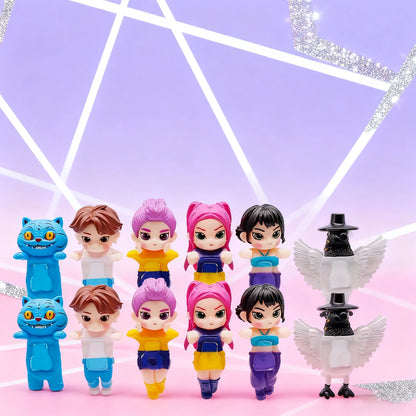 New Kpop Demon Hunters Figure Series Car-mounted Phone Holder Decoration Tiger Mira Zoey Doll Mini Decor Model Toys Girl Gifts