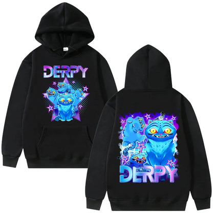 Limited Movie Kpop Demon Hunters Derpy Tiger Hoodie Men Women Fashion Cartoon Trend Sweatshirt Unisex Casual Oversized Pullover