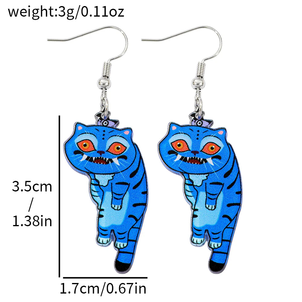 KPop Demon Hunters Jinu Cross Stars Dangle Earrings for Men Women Metal Ear Spring New Gifts Boys Girls Jewelry