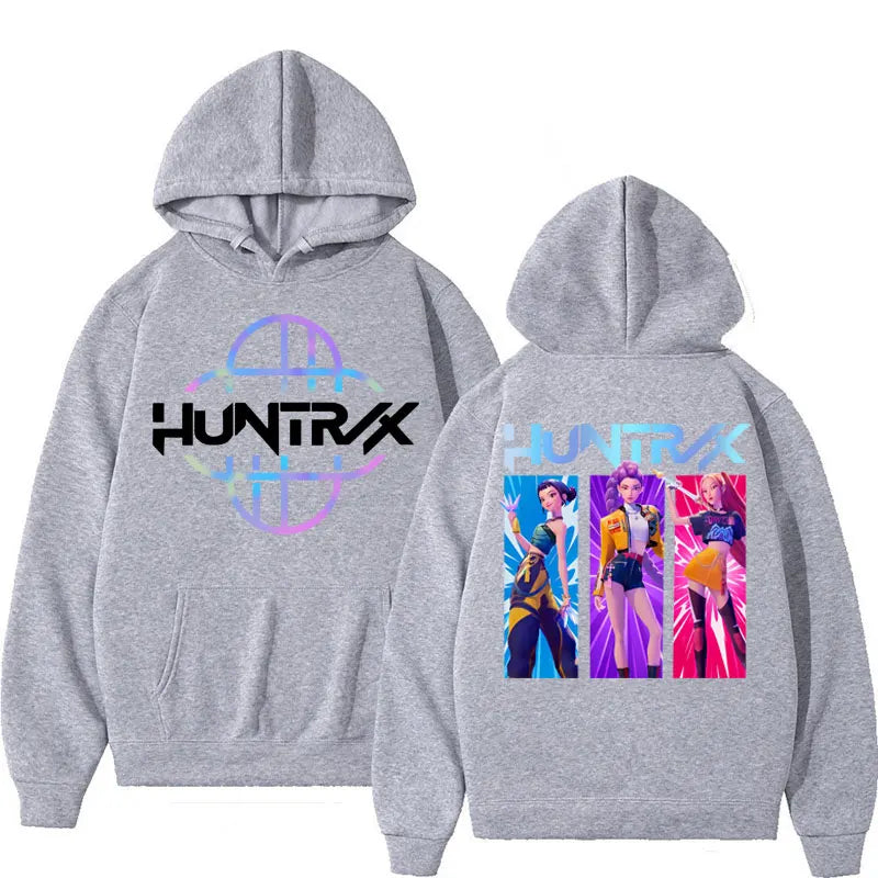 Anime KPop Demon Hunters Rumi Mira Hoodie Men Women Fashion Cosplay Hooded Sweatshirts Y2k Oversized Fleece Casual Long Sleeve