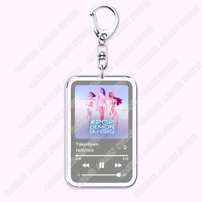Trending Kpop Demon Hunters Keychains for Women Accessories Bag Huntrix Saja Boys Rumi Zoey Jinu Music Keying Jewelry Fans Gifts