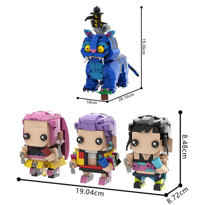 MOC K-pop Demon Hunters Magpie Model Building Blocks Rumi Figure Sussie Demonic Magpie Lion Crow Animal Bricks Toy Gift