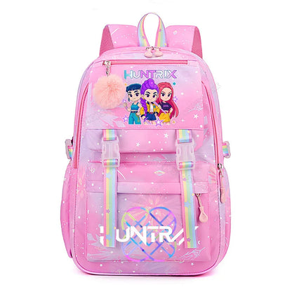 Anime KPop Demon Hunters Backpack Fashion High-capacity Backpack with Cartoon Character Graphics Rucksack Children Birthday Gift