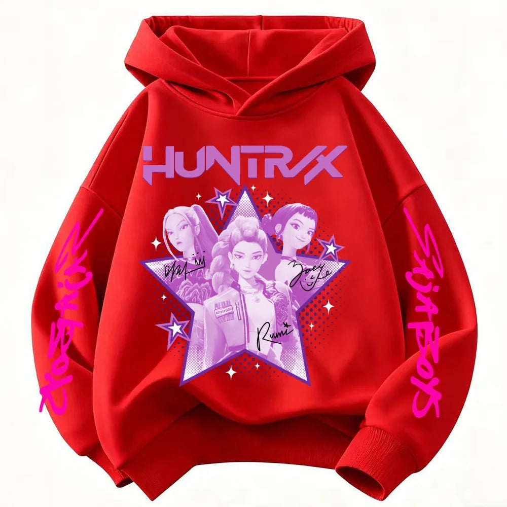 KPop Demon Hunter Huntrix Children's Sweatshirt Autumn New Boys Girls Fashion Street Pullover Children's Clothing