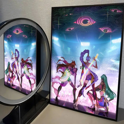 Anime K-Kpop D-Demon Hunter Poster High Quality Print Home Decor Wall Art Mural Room Bar Decoration