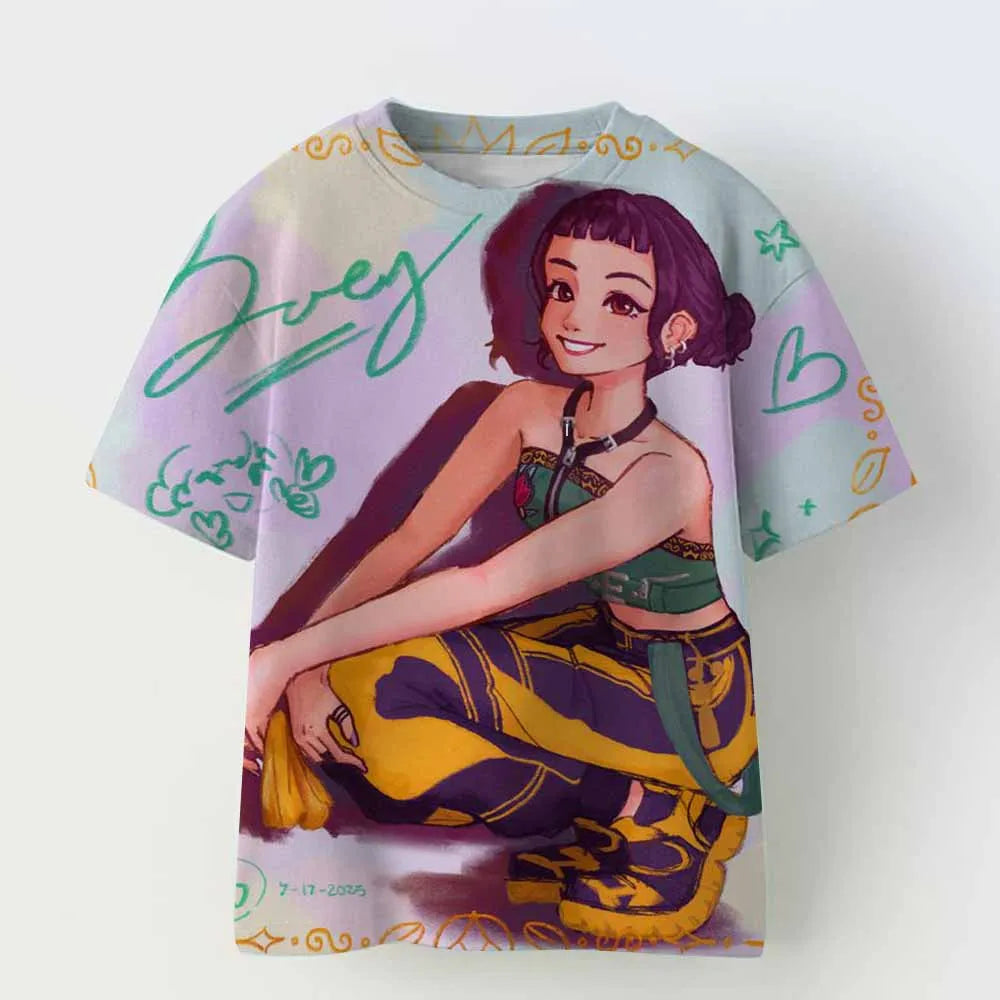 Baby Girl Boy Clothes KPop Demon Hunters 2025 Movie Fans Gift Summer T-shirt Tops Cartoon Print Cool Tshirt Kids Harajuku Top