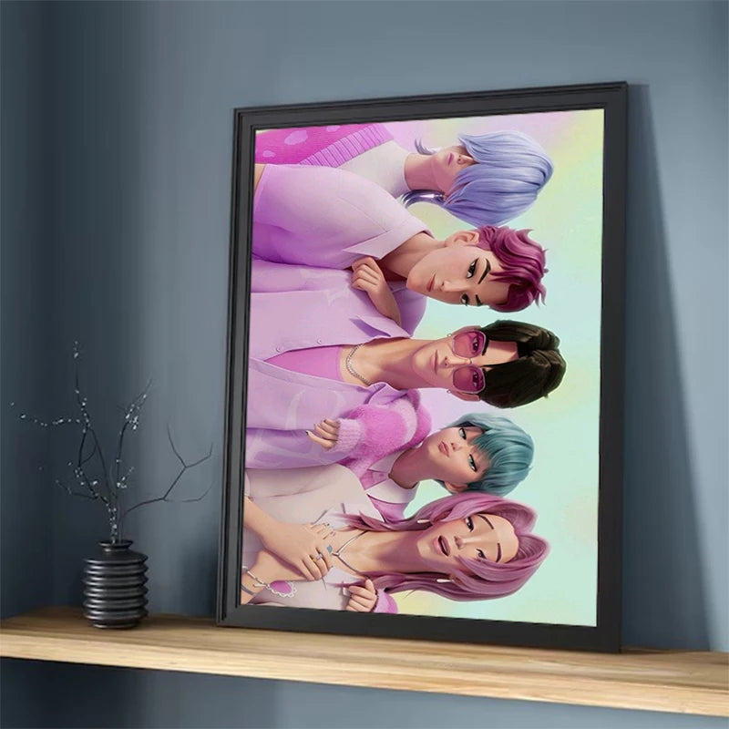 Movie KPop Demon Hunters Poster HD art wall waterproof home living room bedroom coffee house bar aesthetic room wall decoration