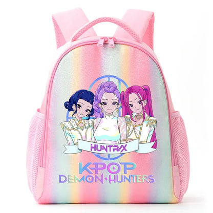 For K-Pop Demon Hunters Student Rainbow Backpack Anime Accessories HUNTR/X Rumi Mira Zoey Schoolbag Children's Birthday Gifts