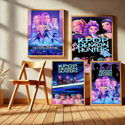 Movie KPop Demon Hunters Anime Posters Sticky HD Quality Poster Wall Art Painting Study Wall Decor