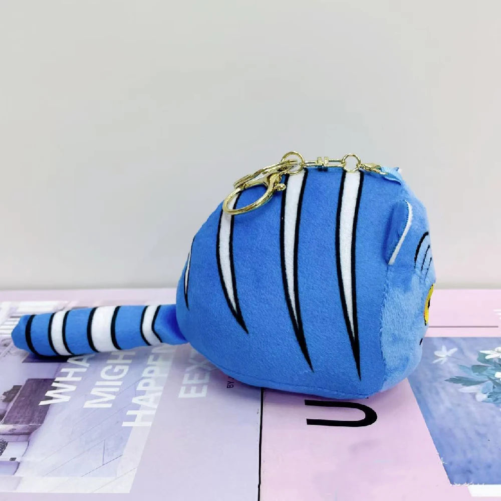 New Anime Kpop Demons Hunters Plush Keychain Cute Purple Tiger Black Hat Magpie With 3 Eyes Monster Keychain Plush Toy