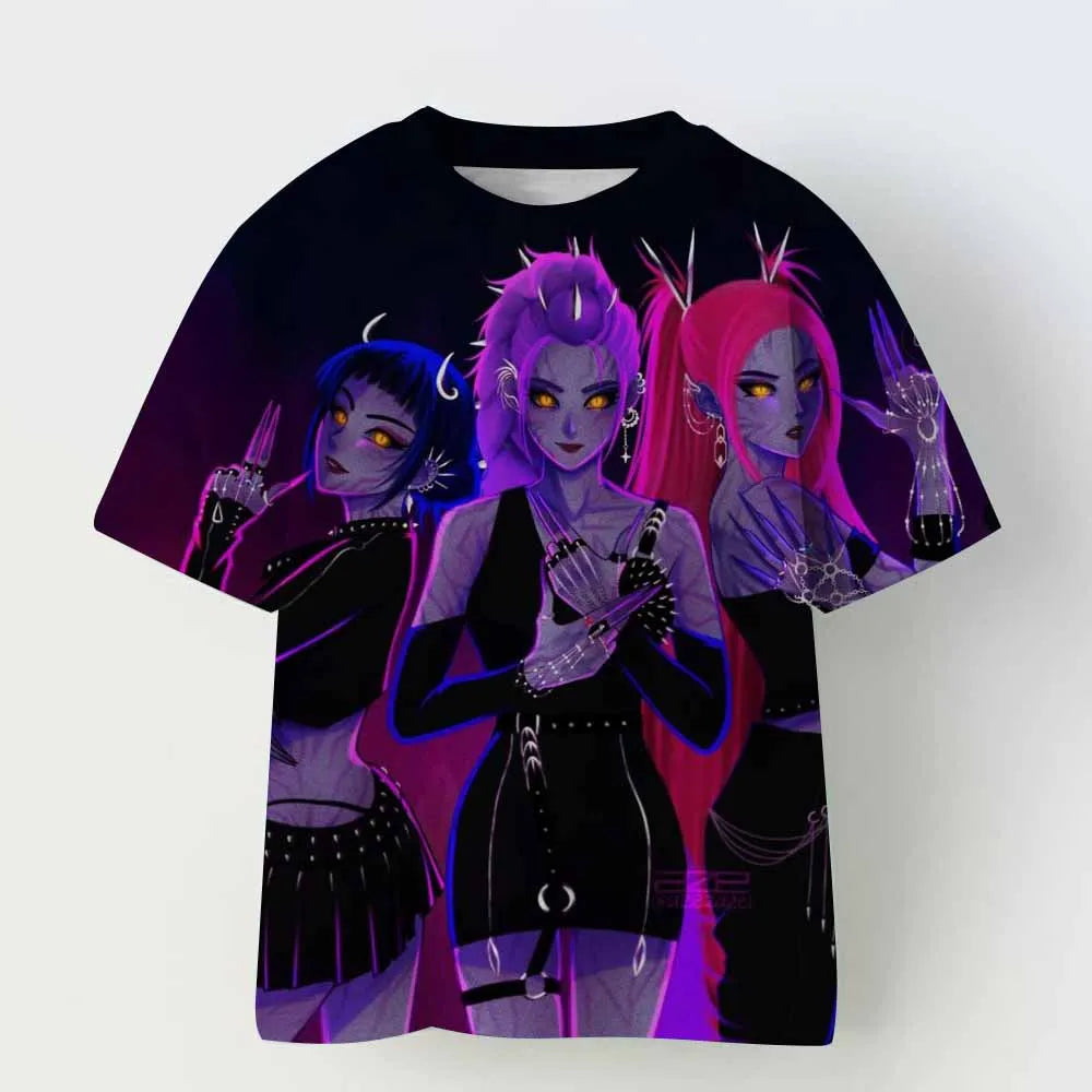 Derpy Tiger Kpop Demon Hunters Kids T-shirt Tops Girls Boys Cotton Summer Short Sleeve Tee Crew Neck Cute Tiger Funny T Shirts