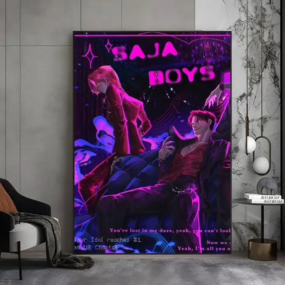 KPop S-saja Boys Demon Hunters  Poster Premium Aesthetic Posters Sticker For Living Room Or Bar Painting Decoration Wall Art