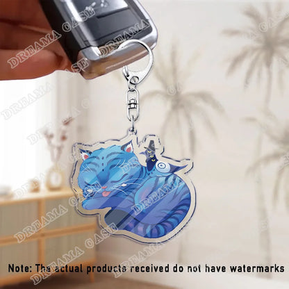 Cute Cartoon Huntrix Saja Boys Acrylic Keychains Ring Double-Sided Key Chain Jewelry Kpop Demon Hunters Fan Love Gifts