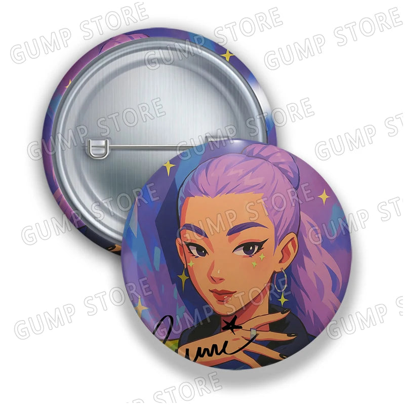 Kpop Demon Hunters Badges for Jewelry Accessories Bag Decor Huntrix Saja Boys Rumi Zoey Jinu Tinplate Button Brooch Pins Gifts