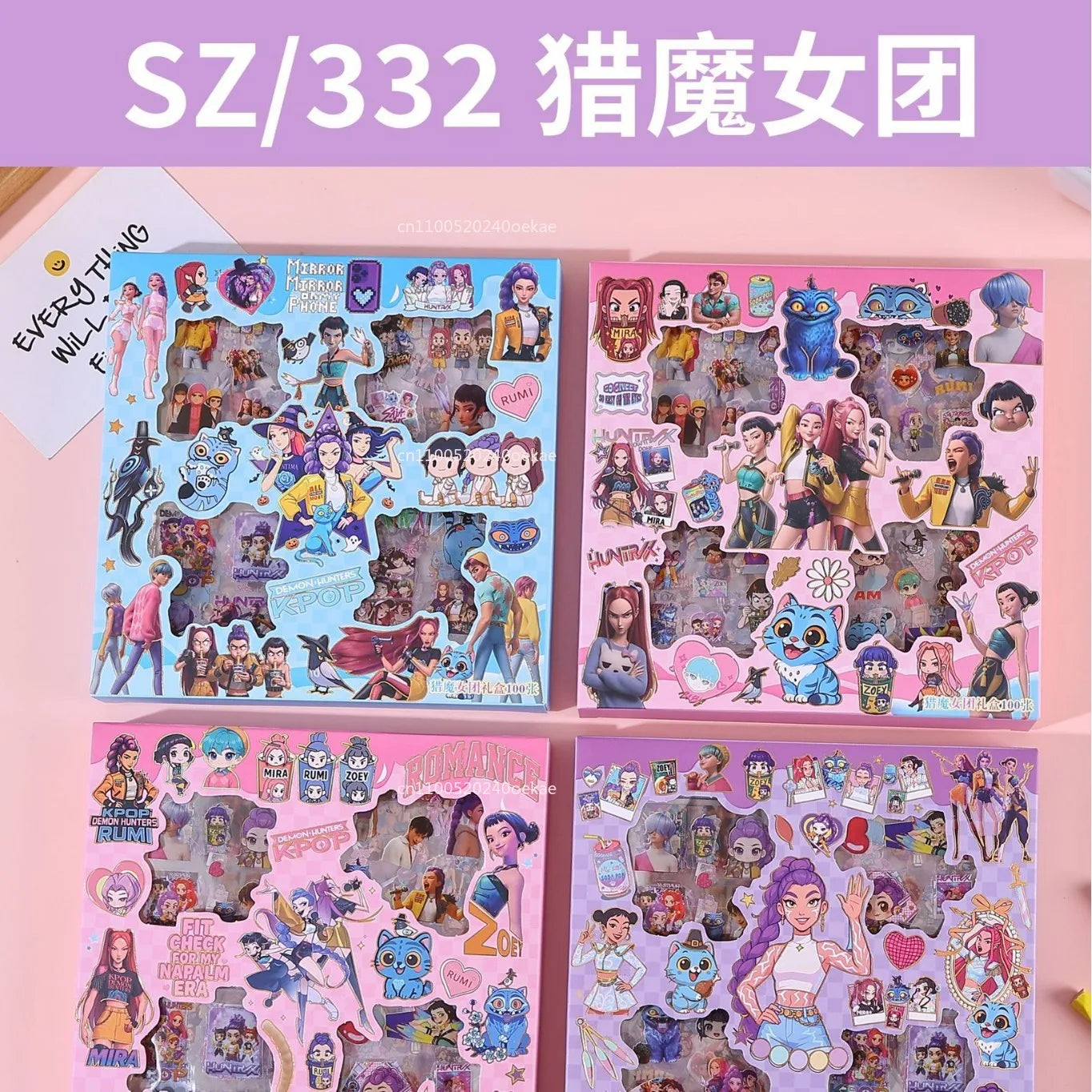 HOT Kpop Demon Hunters 96 sheets Transparent Handbook Stickers Gift Box Waterproof Creative Handbook Material Stickers