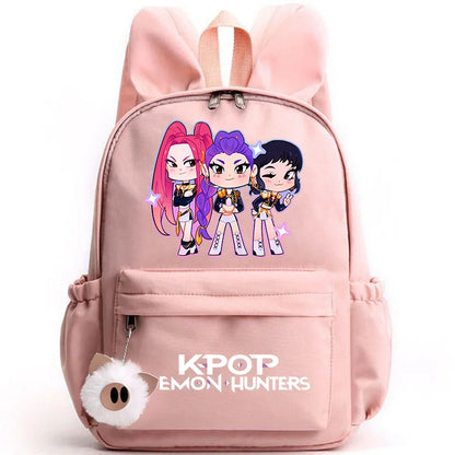 KPop Demon Hunter Backpack for Girls Boys Children Rucksack Casual School Bags Travel Rabbit Ears Backpacks Mochila gift bags